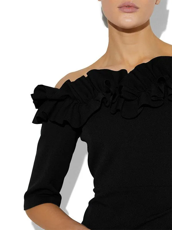 Antoinette Black Portrait Dress