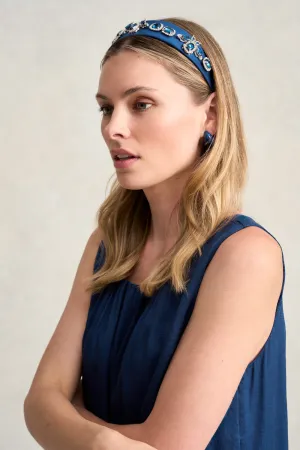 Bee Jewelled Headband - Navy