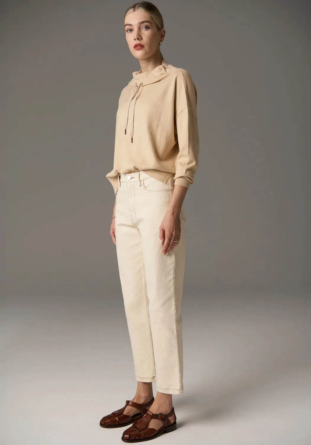 Beech Drawcord Knit | Pebble
