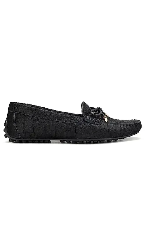 Black Moccasins With Bow Detail