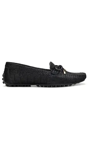 Black Moccasins With Bow Detail