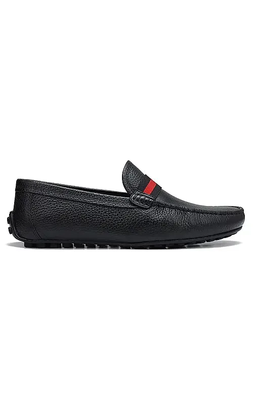 Black Moccasins With Contrast Panel