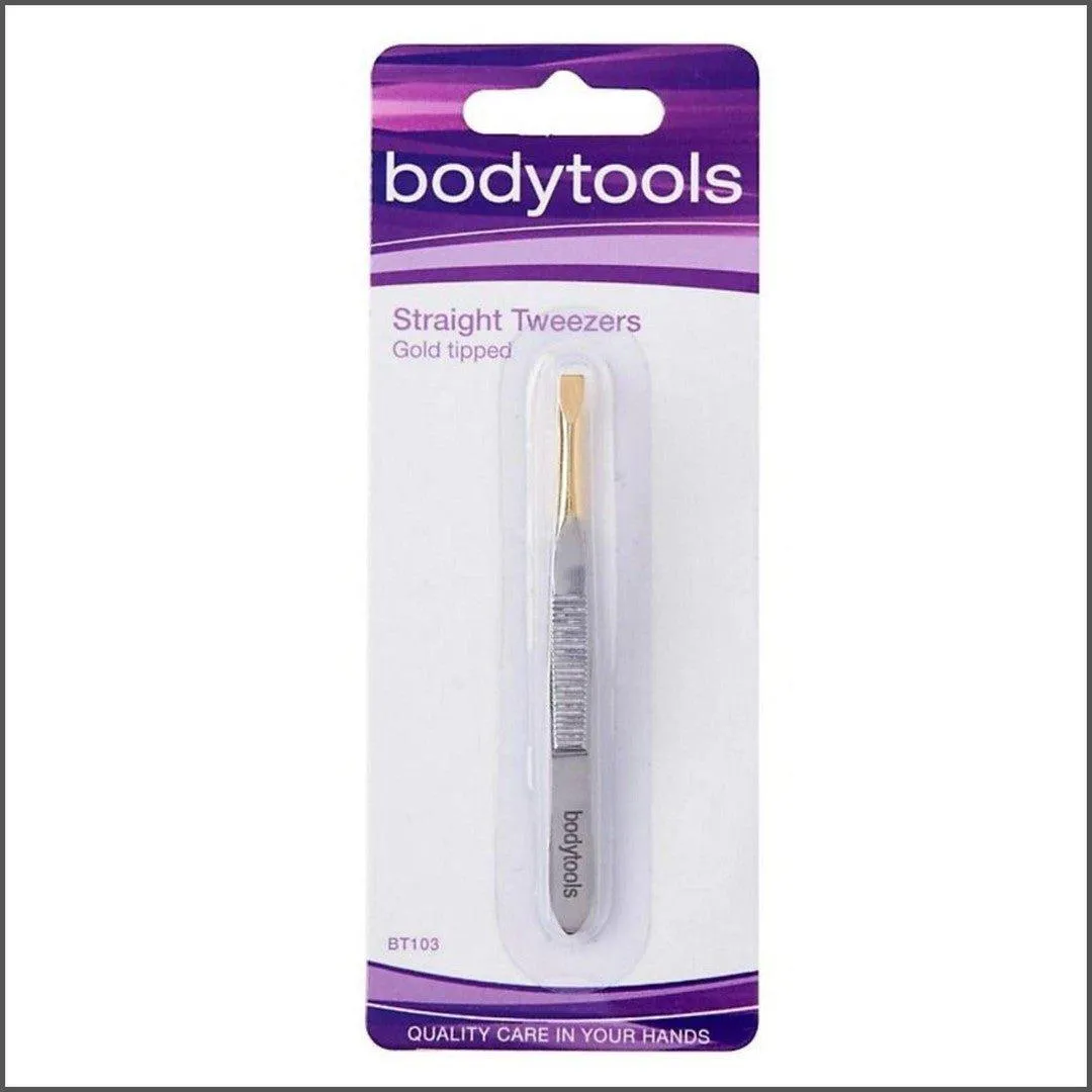Bodytools Straight Tweezers Gold Tipped