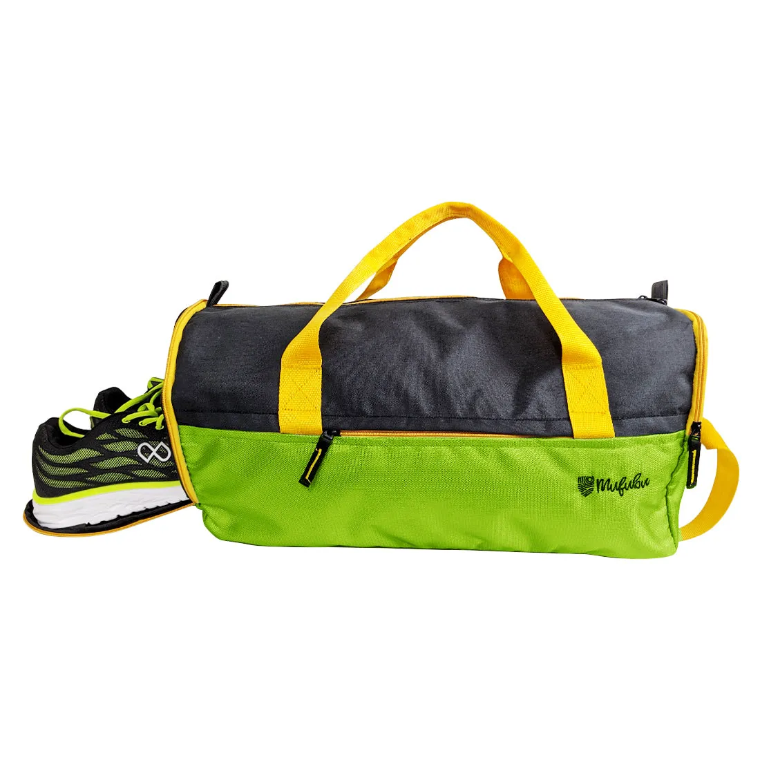 Buddys Duffle Gym Bag 32 Ltr - Green & Black