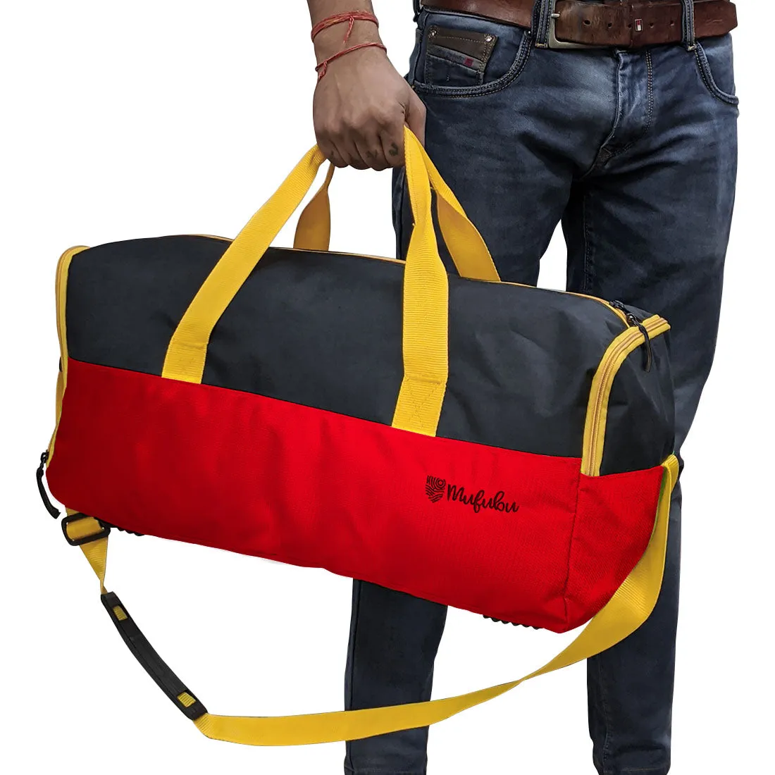 Buddys Duffle Gym Bag 32 Ltr - Red & Black