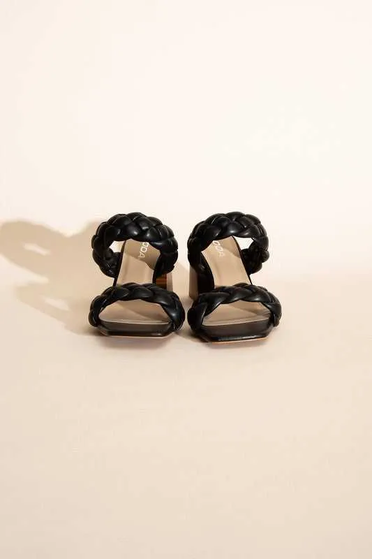 BUGGY Braided Stras Mule Heels
