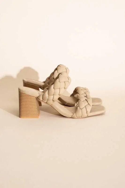 BUGGY Braided Stras Mule Heels