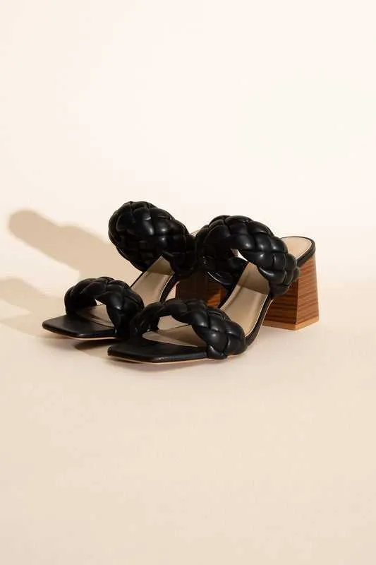 BUGGY Braided Stras Mule Heels