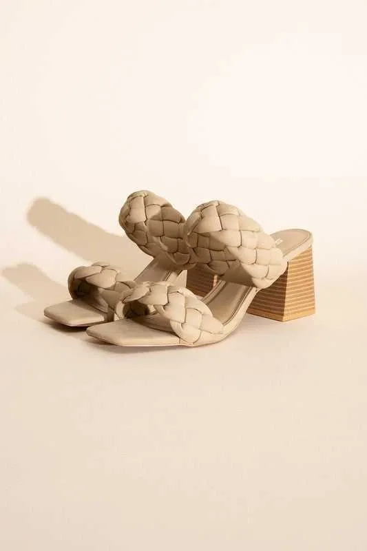 BUGGY Braided Stras Mule Heels