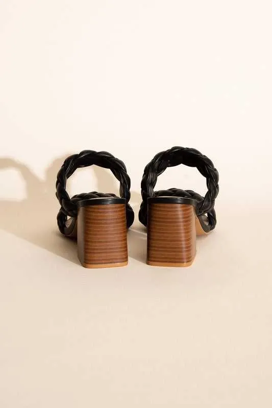 BUGGY Braided Stras Mule Heels