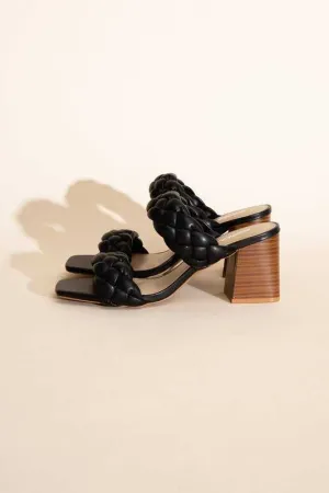 BUGGY Braided Stras Mule Heels