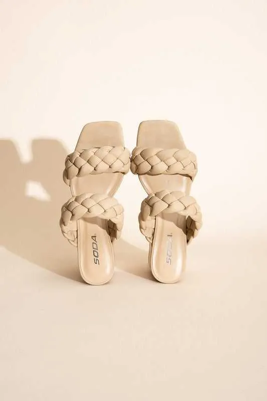 BUGGY Braided Stras Mule Heels
