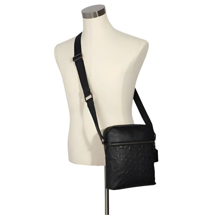 Coach Houston Flight Bag In Signature Leather Black