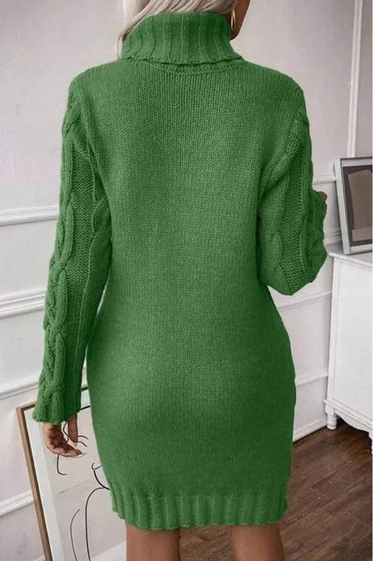 COZY CABLE KNIT DRESS