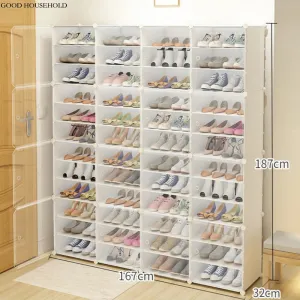 Easy To Assemble Multi-Layer Large Shoe Cabinet Rack – Waterproof, Dustproof Shoe Stand Storage Organizer