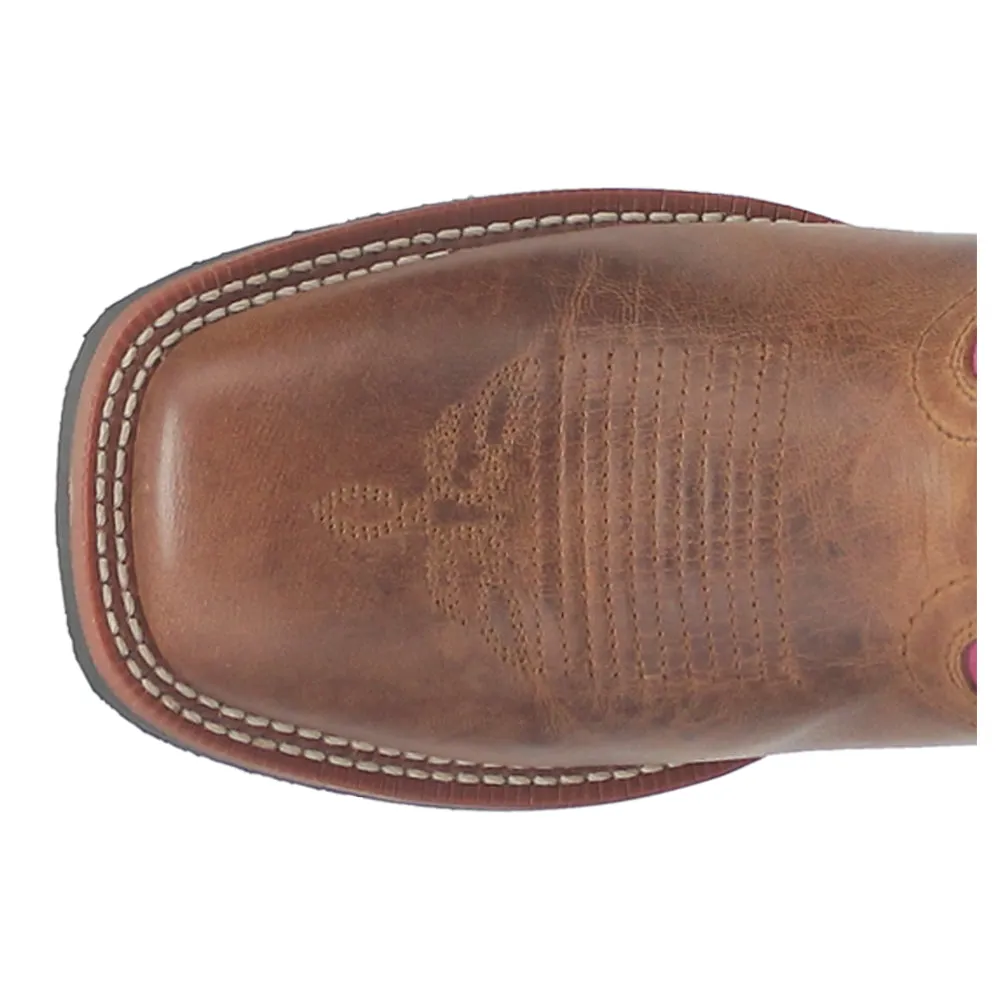 Faye Embroidered Studded Square Toe Cowboy Boots