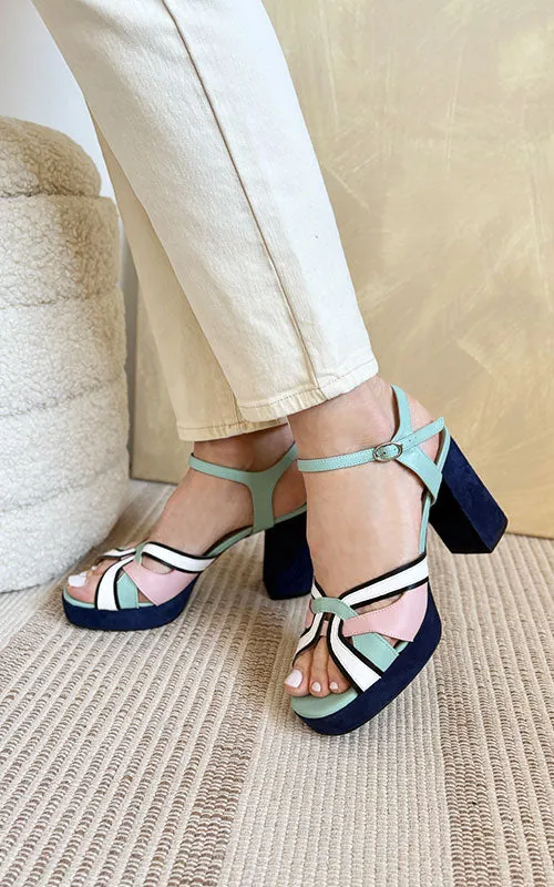 Fly London Ezui, spearmint/pink/navy