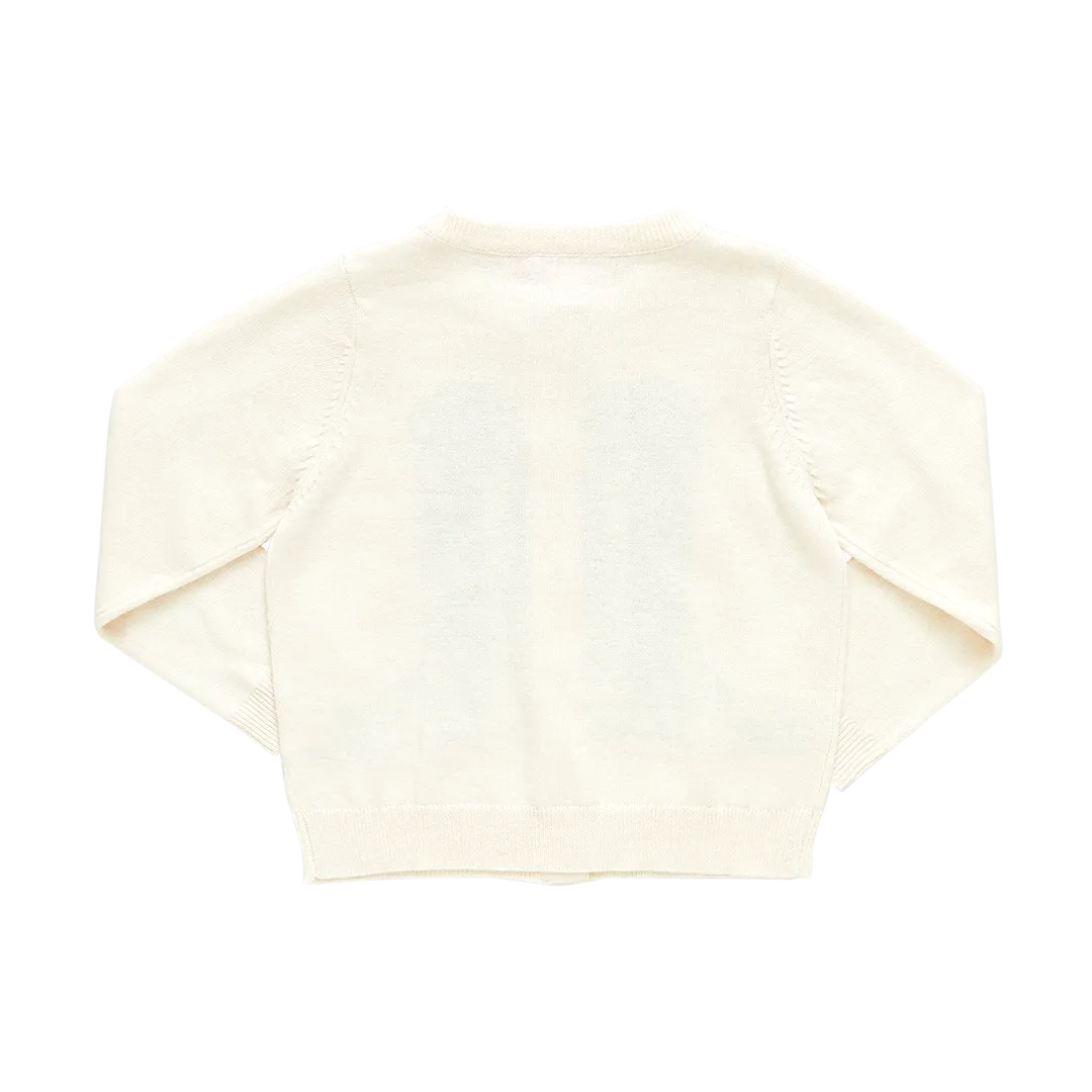 Girls Cowboy Boots Sweater - Cream