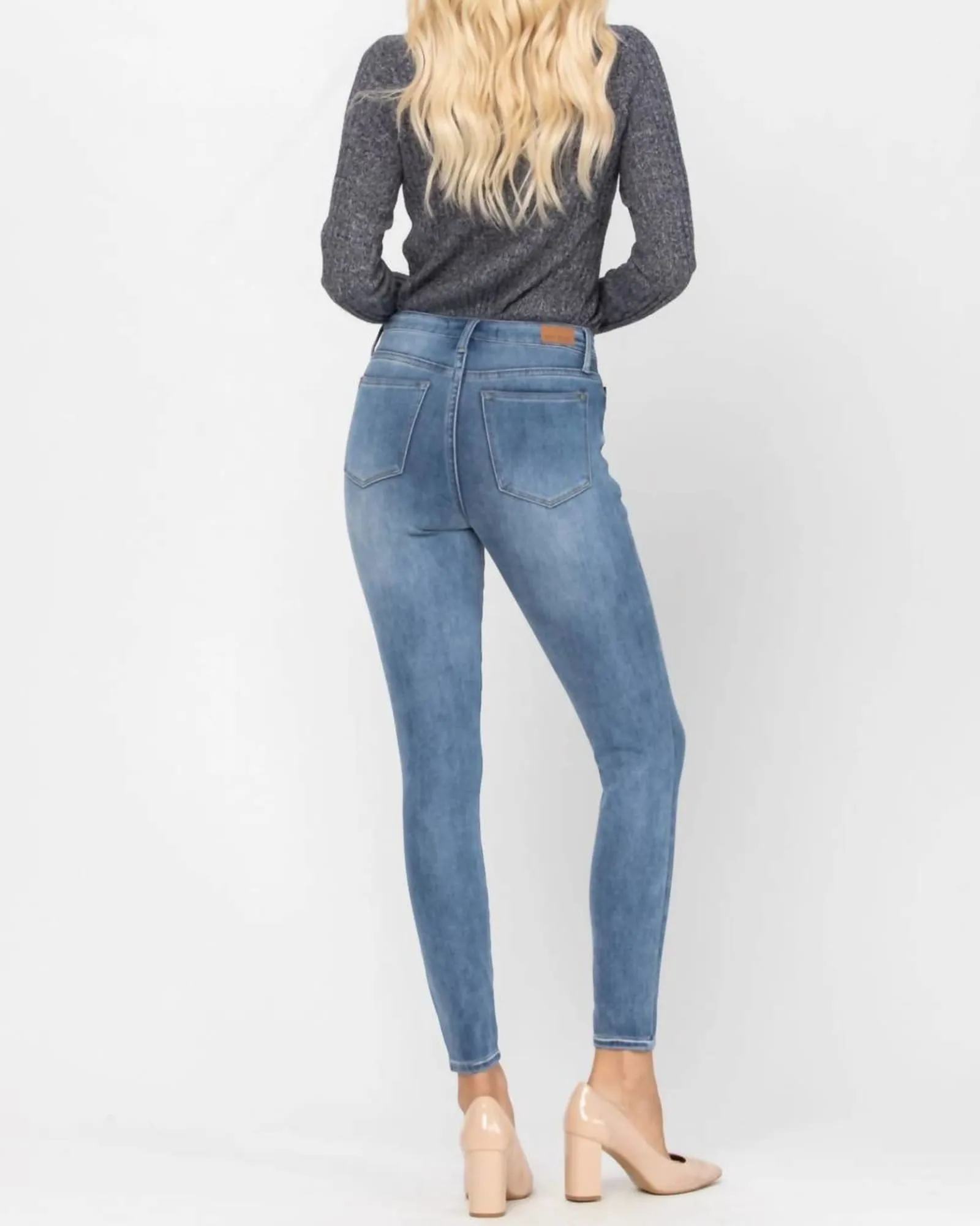 High Waist Thermal Skinny Denim 88206 in Blue | Blue