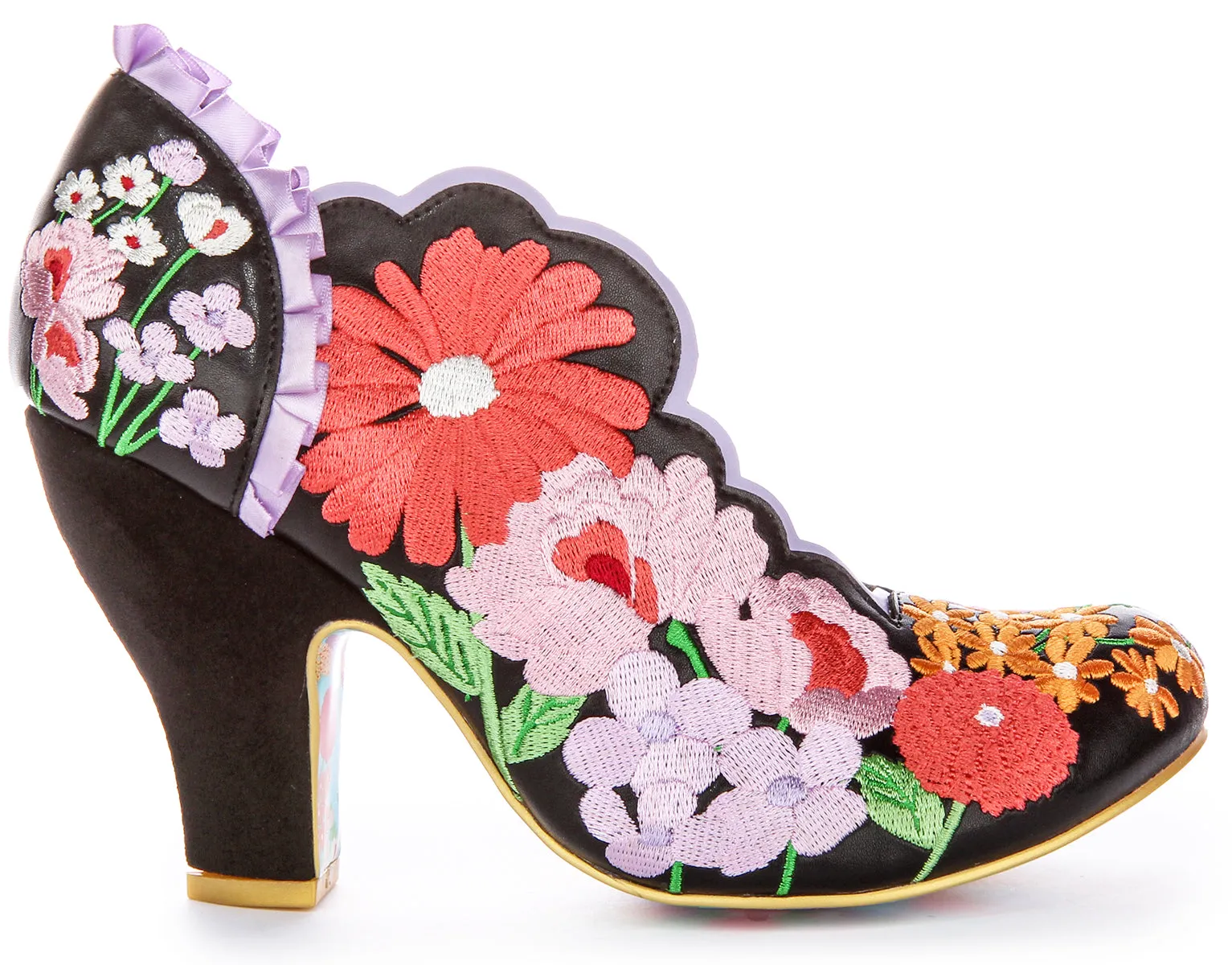Irregular Choice Wildflower Wander In Heels Black Flower