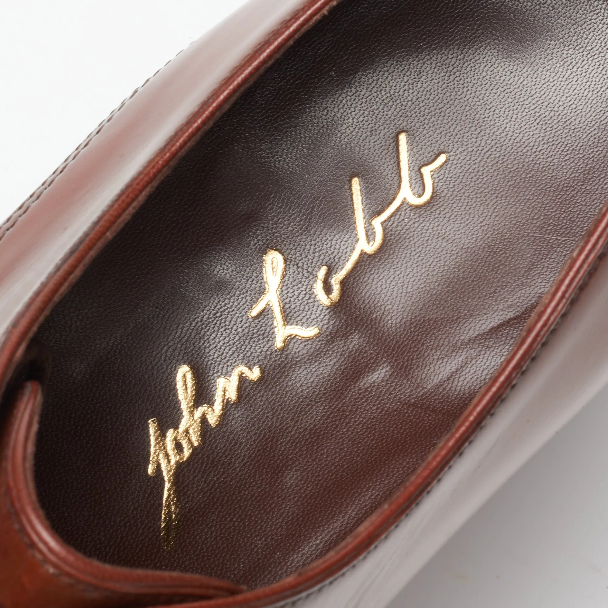 JOHN LOBB Paris Bespoke Brown Calf Leather 2 Eyelet Derby Shoes UK 7.5 US 8.5