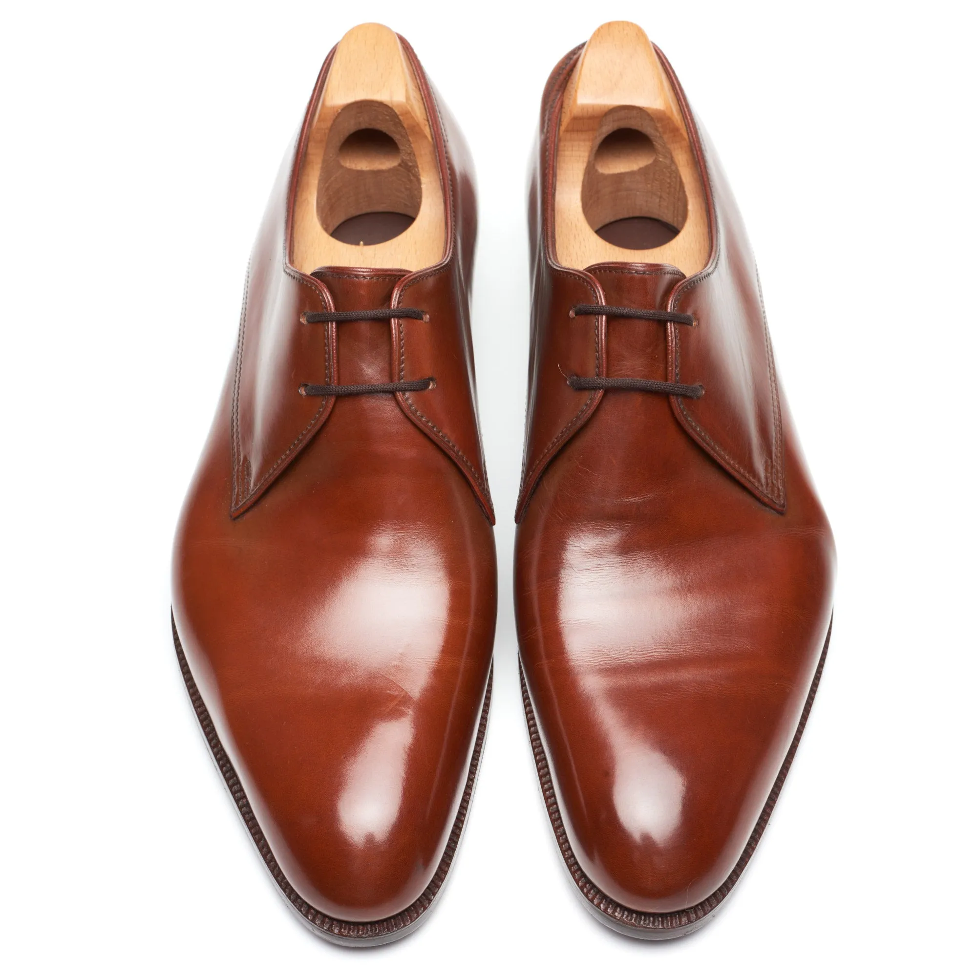 JOHN LOBB Paris Bespoke Brown Calf Leather 2 Eyelet Derby Shoes UK 7.5 US 8.5