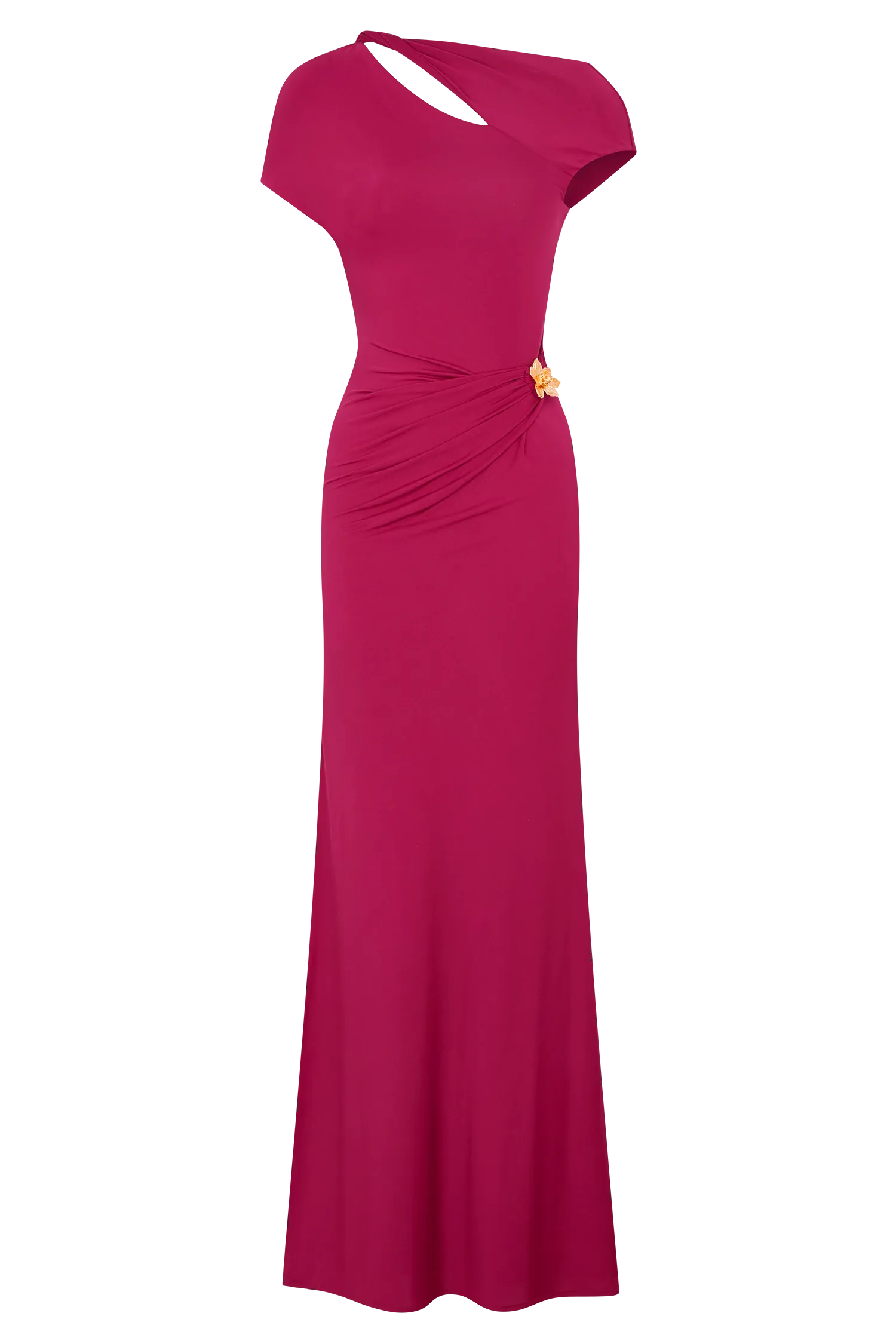 Kaida Slinky Maxi Dress With Hardware - Fuchsia Pink