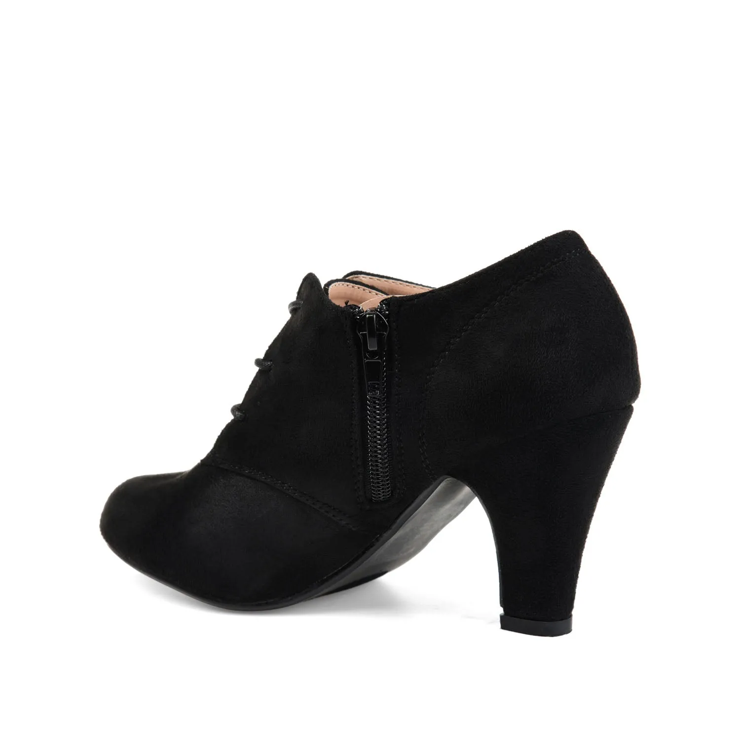 LEONA LACE-UP BOOTIES IN FAUX SUEDE
