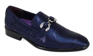 Mens Formal Midnight Navy Shiny Buckle Dress Loafers Shoes After Midnight 6948
