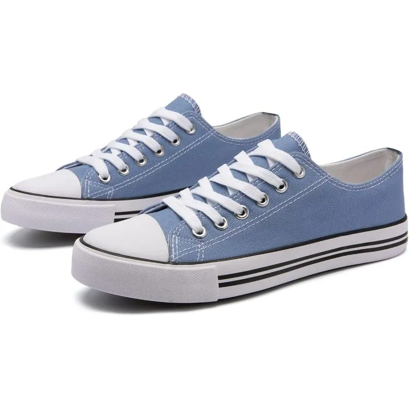 Mono Canvas Sneakers With Lace Up Detail