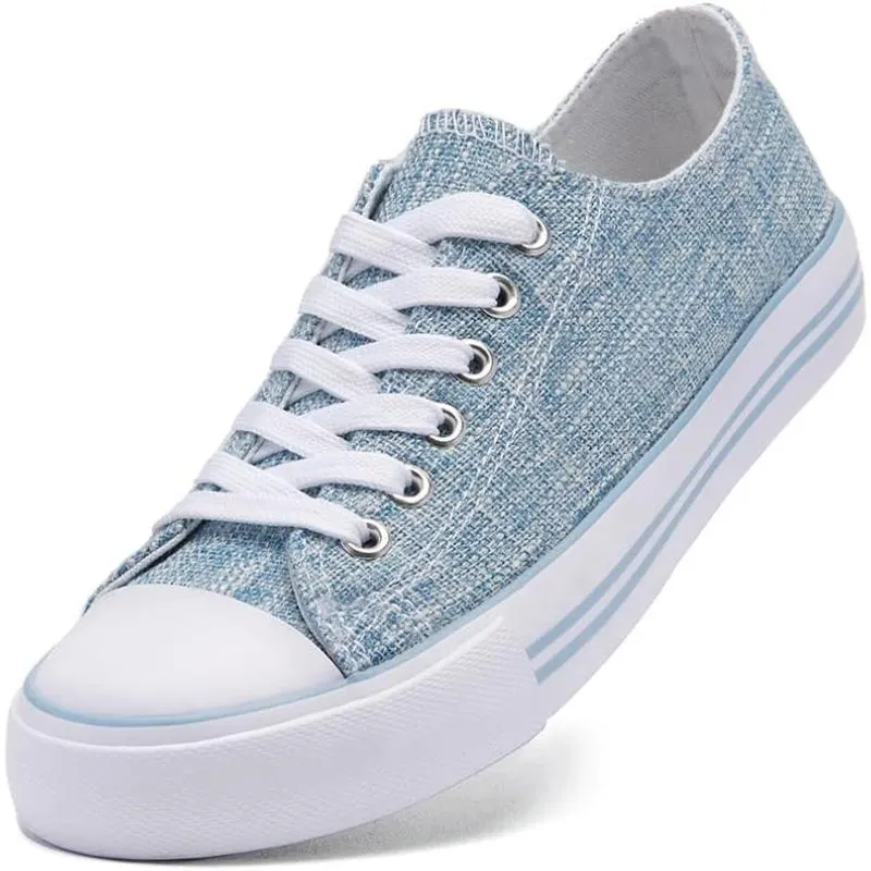 Mono Canvas Sneakers With Lace Up Detail