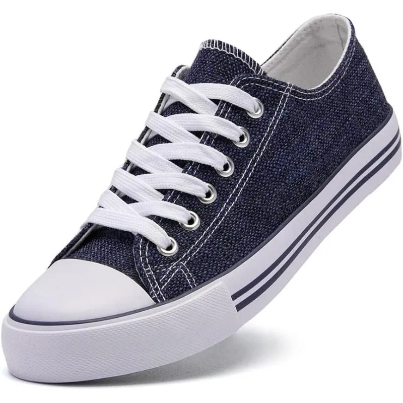 Mono Canvas Sneakers With Lace Up Detail