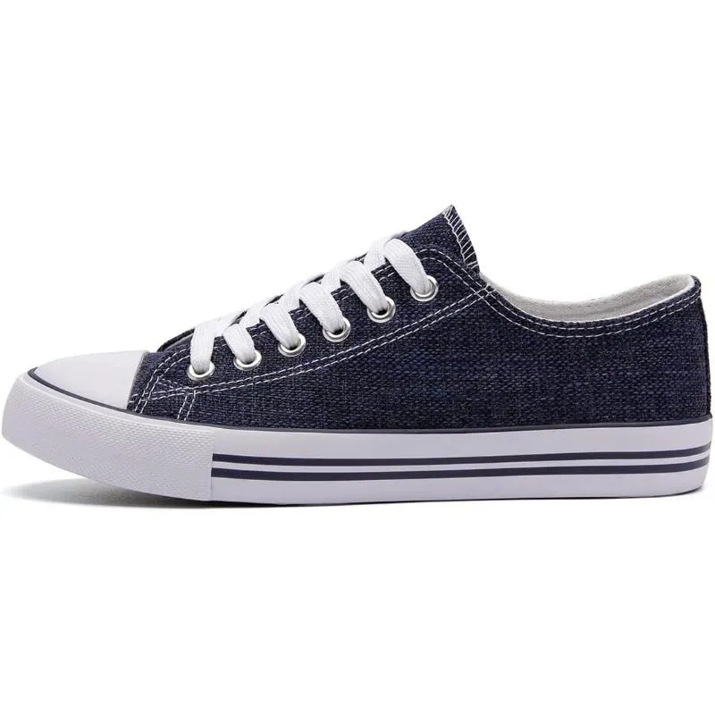 Mono Canvas Sneakers With Lace Up Detail