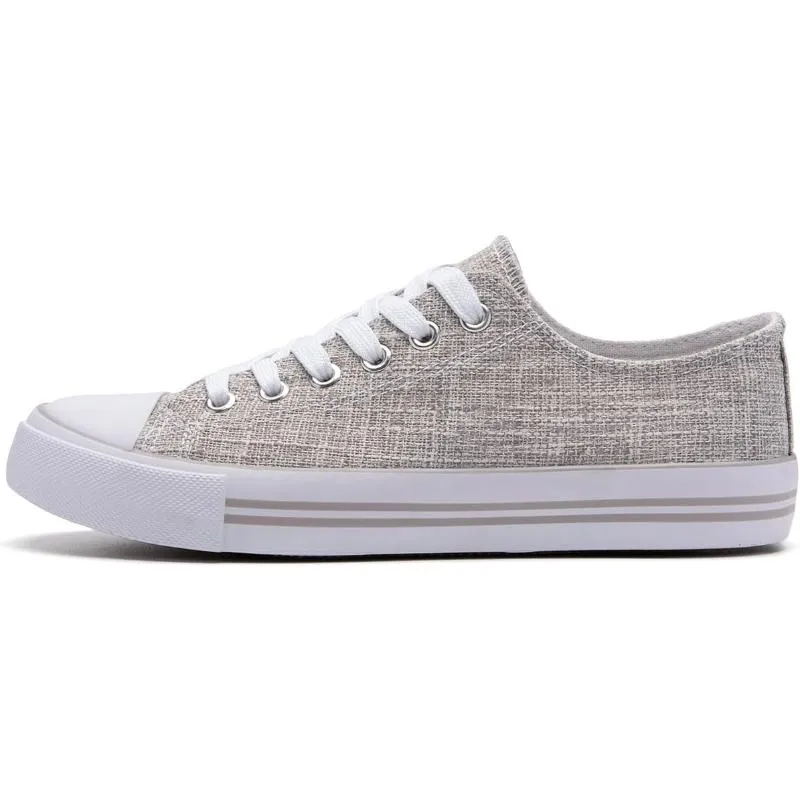 Mono Canvas Sneakers With Lace Up Detail