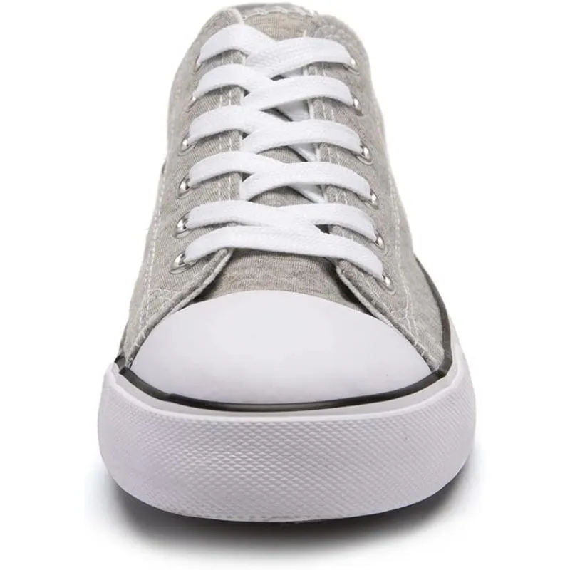 Mono Canvas Sneakers With Lace Up Detail