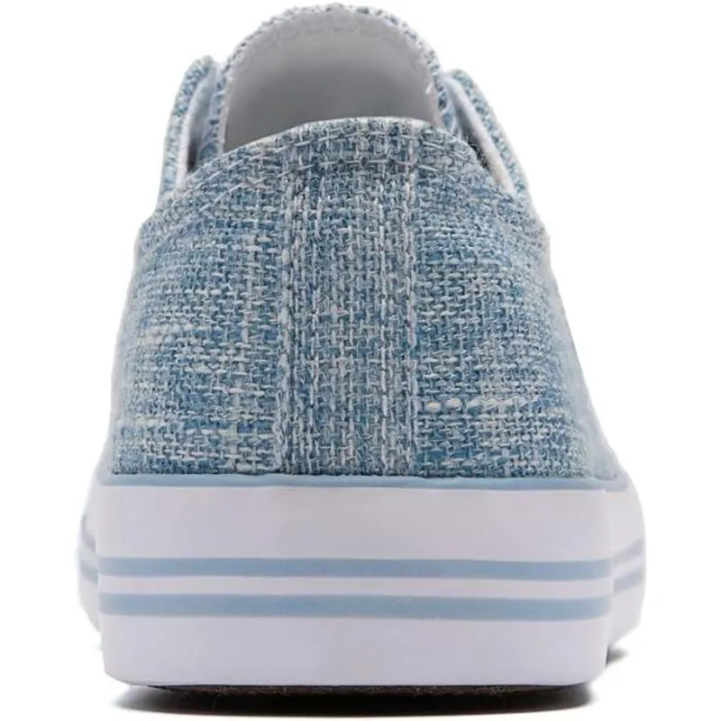 Mono Canvas Sneakers With Lace Up Detail