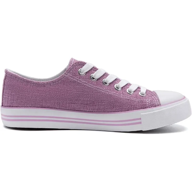 Mono Canvas Sneakers With Lace Up Detail