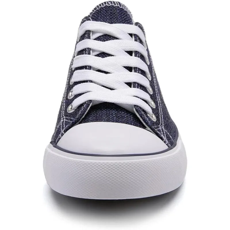 Mono Canvas Sneakers With Lace Up Detail