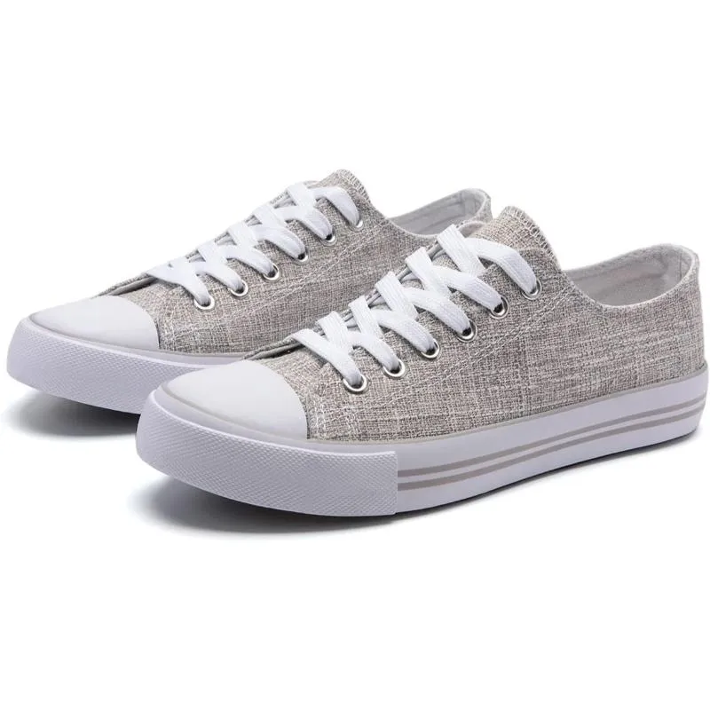 Mono Canvas Sneakers With Lace Up Detail