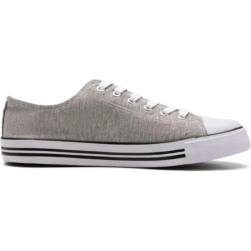 Mono Canvas Sneakers With Lace Up Detail