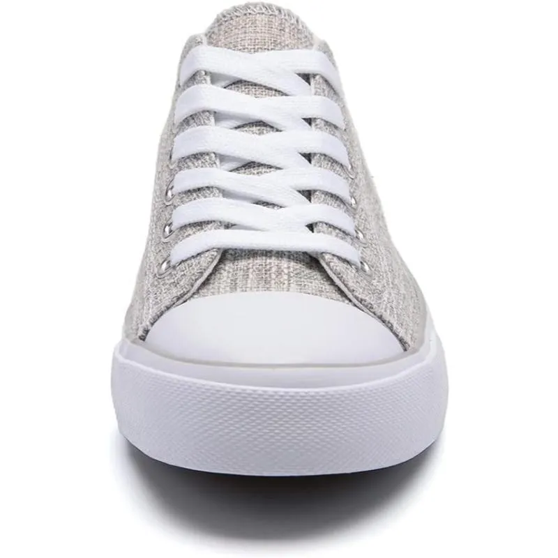 Mono Canvas Sneakers With Lace Up Detail