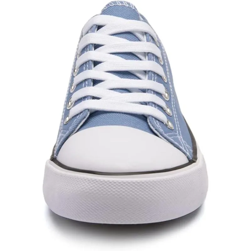 Mono Canvas Sneakers With Lace Up Detail