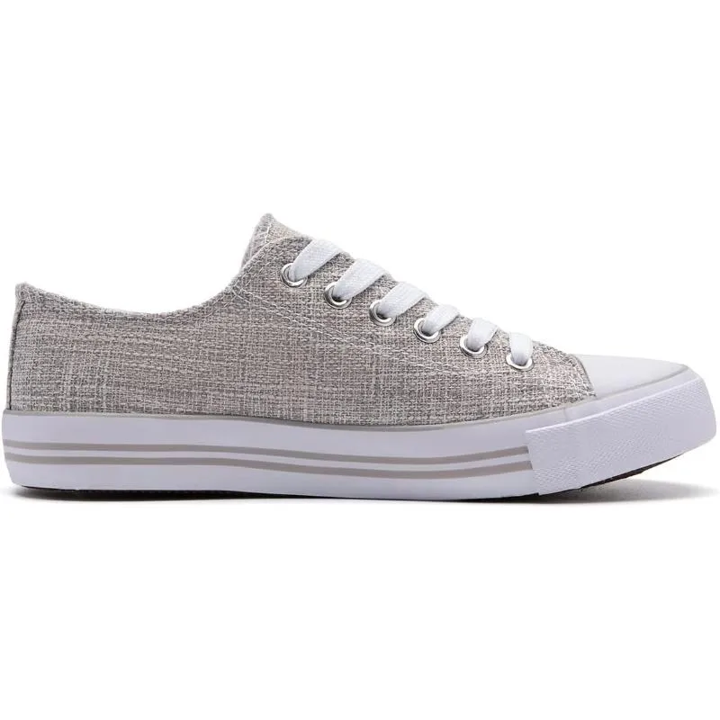 Mono Canvas Sneakers With Lace Up Detail
