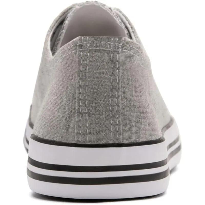 Mono Canvas Sneakers With Lace Up Detail