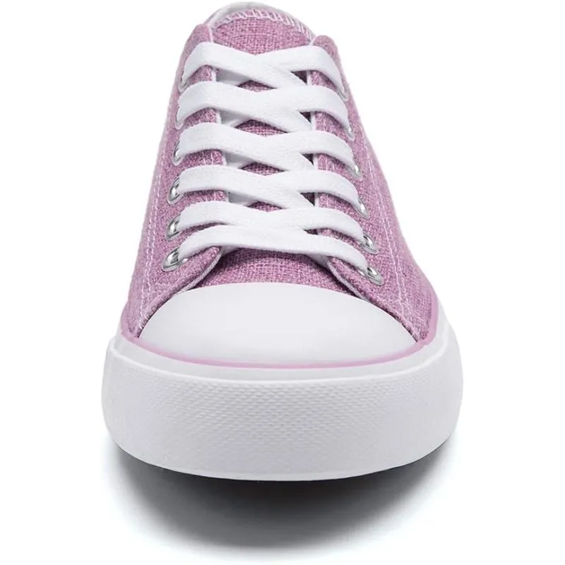 Mono Canvas Sneakers With Lace Up Detail