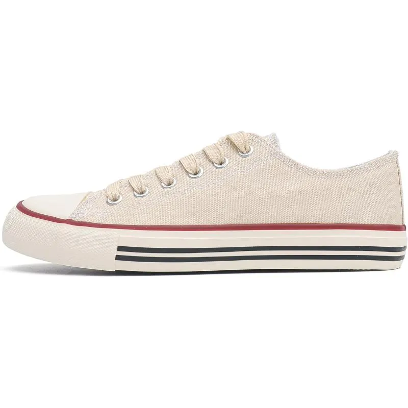 Mono Canvas Sneakers With Lace Up Detail