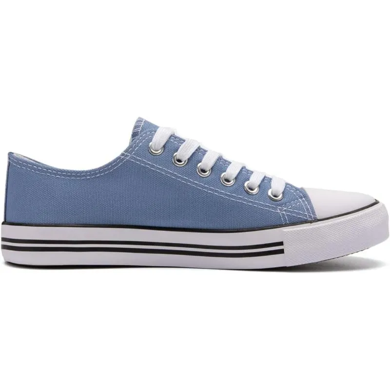 Mono Canvas Sneakers With Lace Up Detail