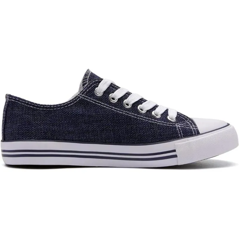Mono Canvas Sneakers With Lace Up Detail