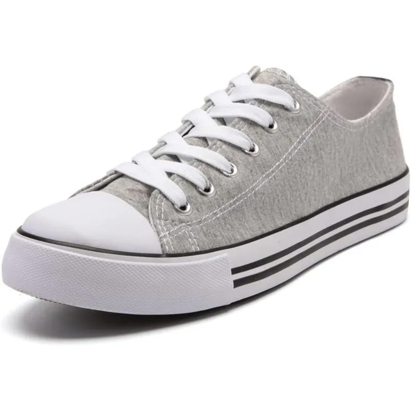 Mono Canvas Sneakers With Lace Up Detail