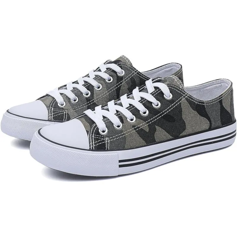 Mono Canvas Sneakers With Lace Up Detail